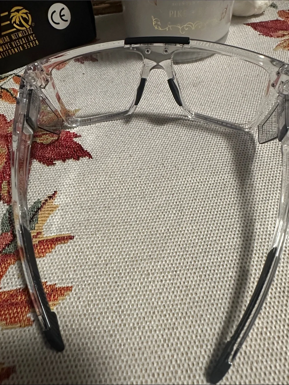 Clear Safety Eyewear with Black Nose Pad and Temple Accents
